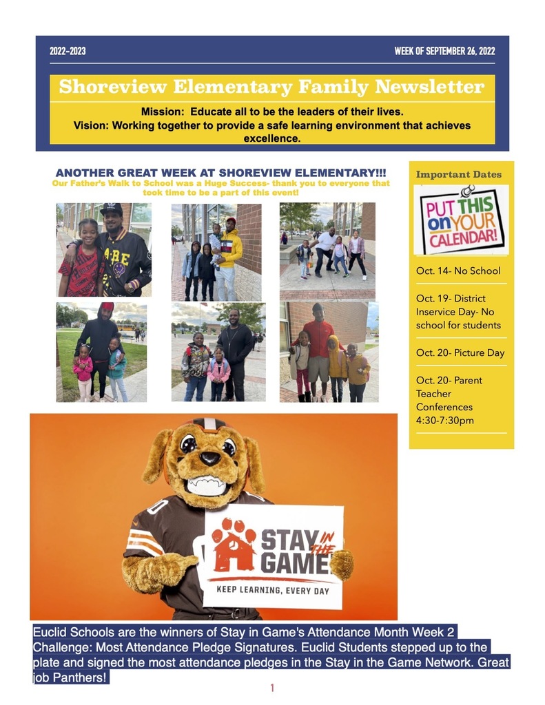Shoreview Family Newsletter