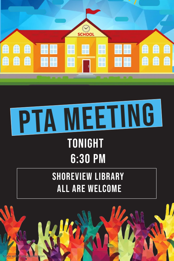 PTA MEETING- All are welcome to attend the meeting in the library.
