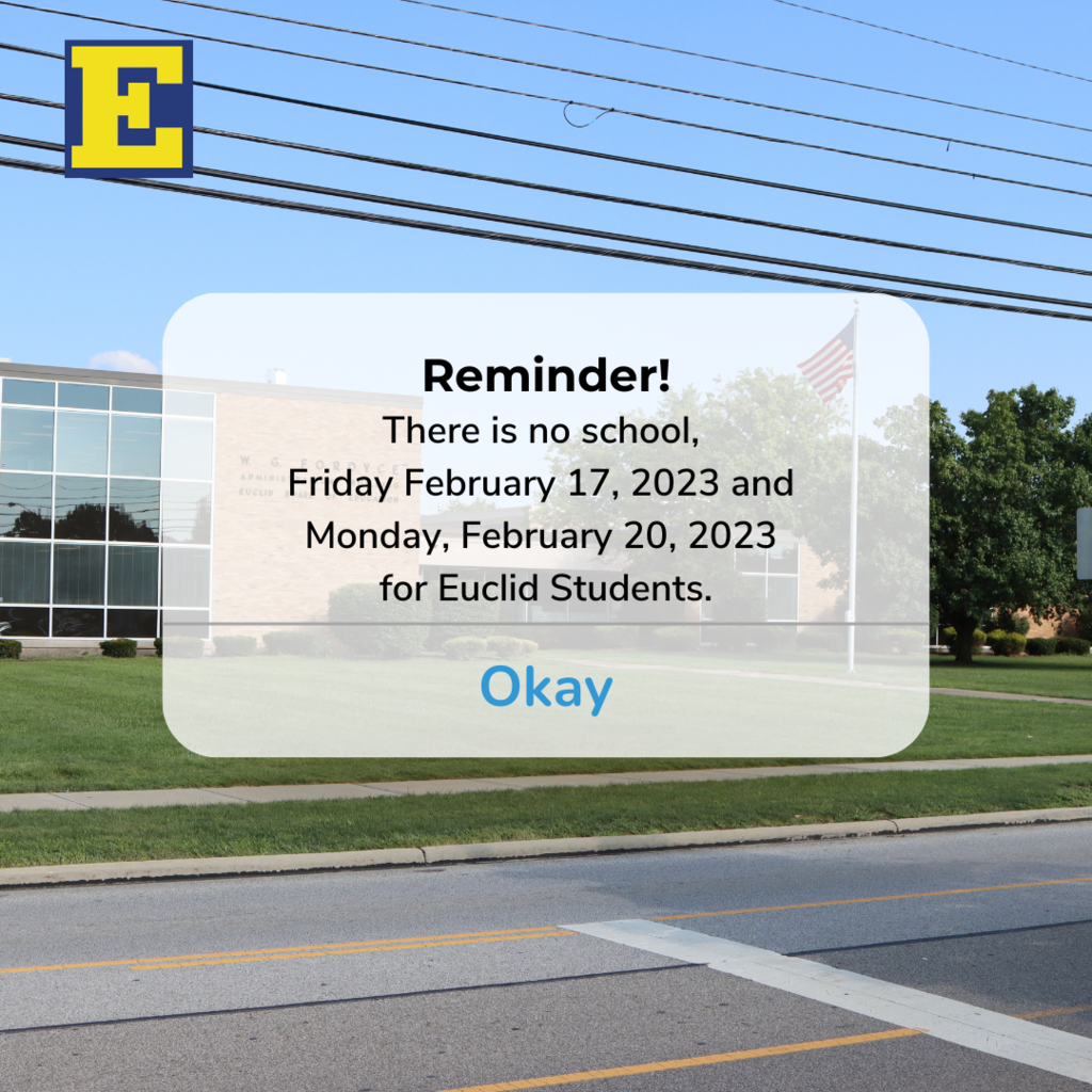 No School 2/17 and 2/20